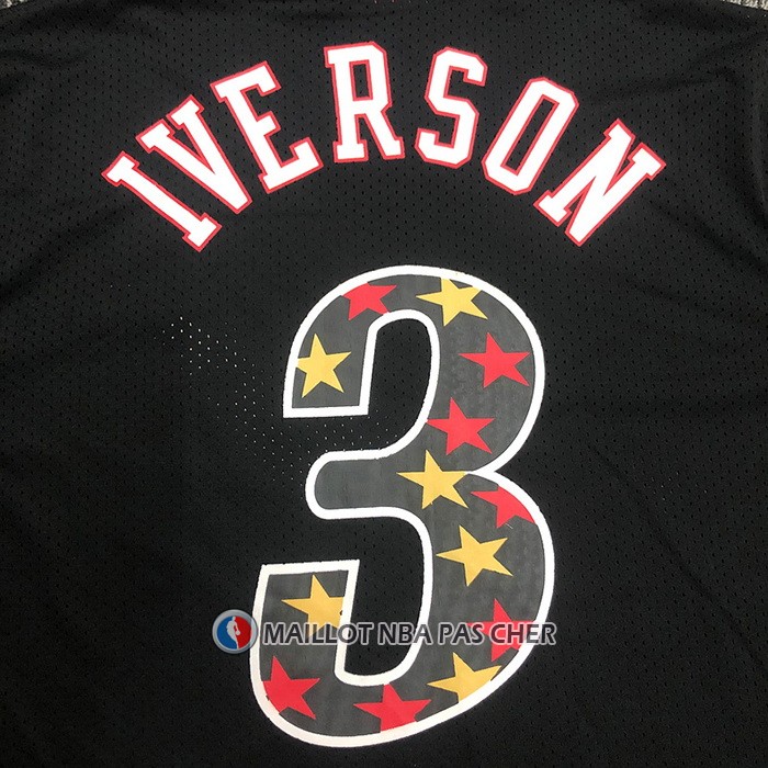 Maillot Manche Courte Philadelphia 76ers Allen Iverson NO 3 Noir2